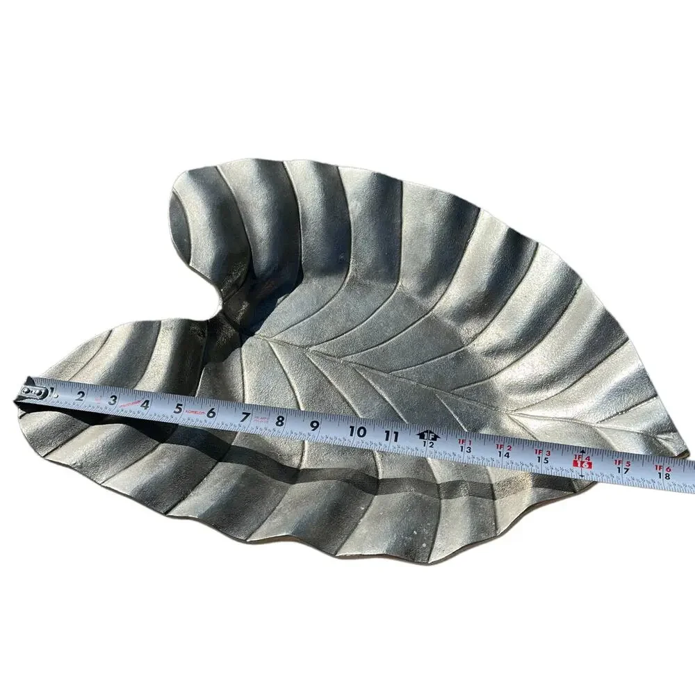 Pottery Barn Large Metal Leaf Console Bowl Dish